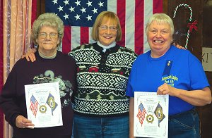 50-year Member Awards, 12-14-22. MaryEllen Sherman (L) & Terrie Miller (R).
