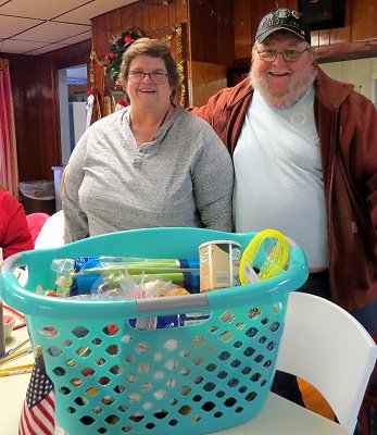 Thanksgiving Basket 11/16/25 winner, Mary Jackson-Benjamin along with husband Doug Benjamin.
