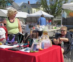 ALA members Anita and Connie at the Garage Sale.