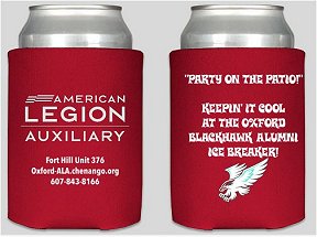 Can coolers/koozies ALA on one side and Ice Breaker on flip side. $5 each