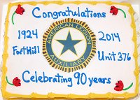Anniversary cake celebrating 90 years of Unit 376's charter.