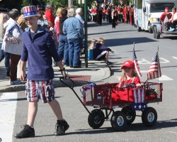 Patriotic kids at the parade.