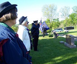 The Legion gives a salute at St. Joseph's cemetery.