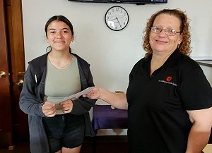 3rd place award certificate presentation to Tailiena Lupinetti by Terrill Sutton.